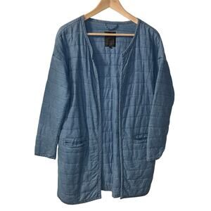 Minus Women's Quilted Abisha Jacket Size XS Blue Scandi Girl Lagenlook Cotton